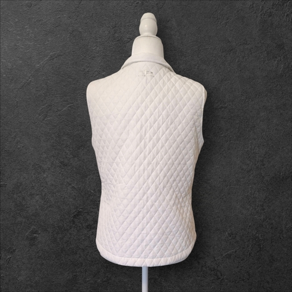 Page & Tuttle White Full Zip Quilted Vest Size Medium - Picture 3 of 7